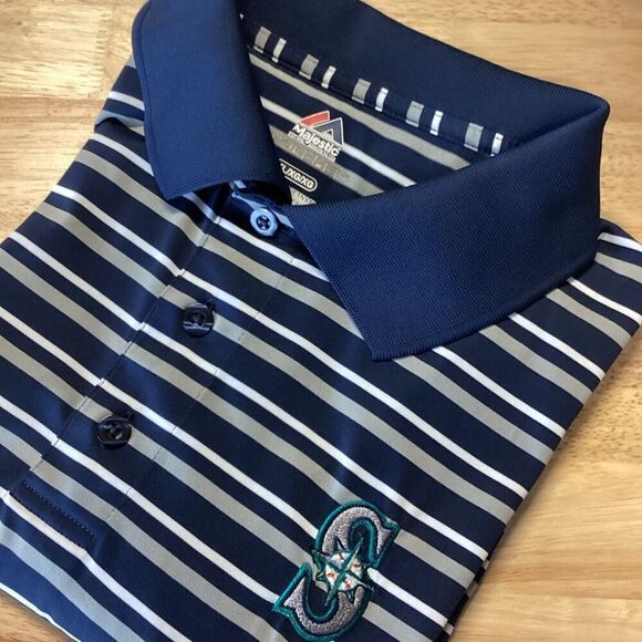 Men’s Majestic MLB Seattle Mariners Performance Polo‎ - XL - Picture 1 of 7